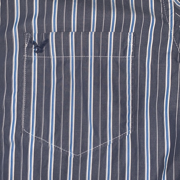 🦅American Eagle🦅 Men’s Size Large Blue Button Down - Picture 4 of 6